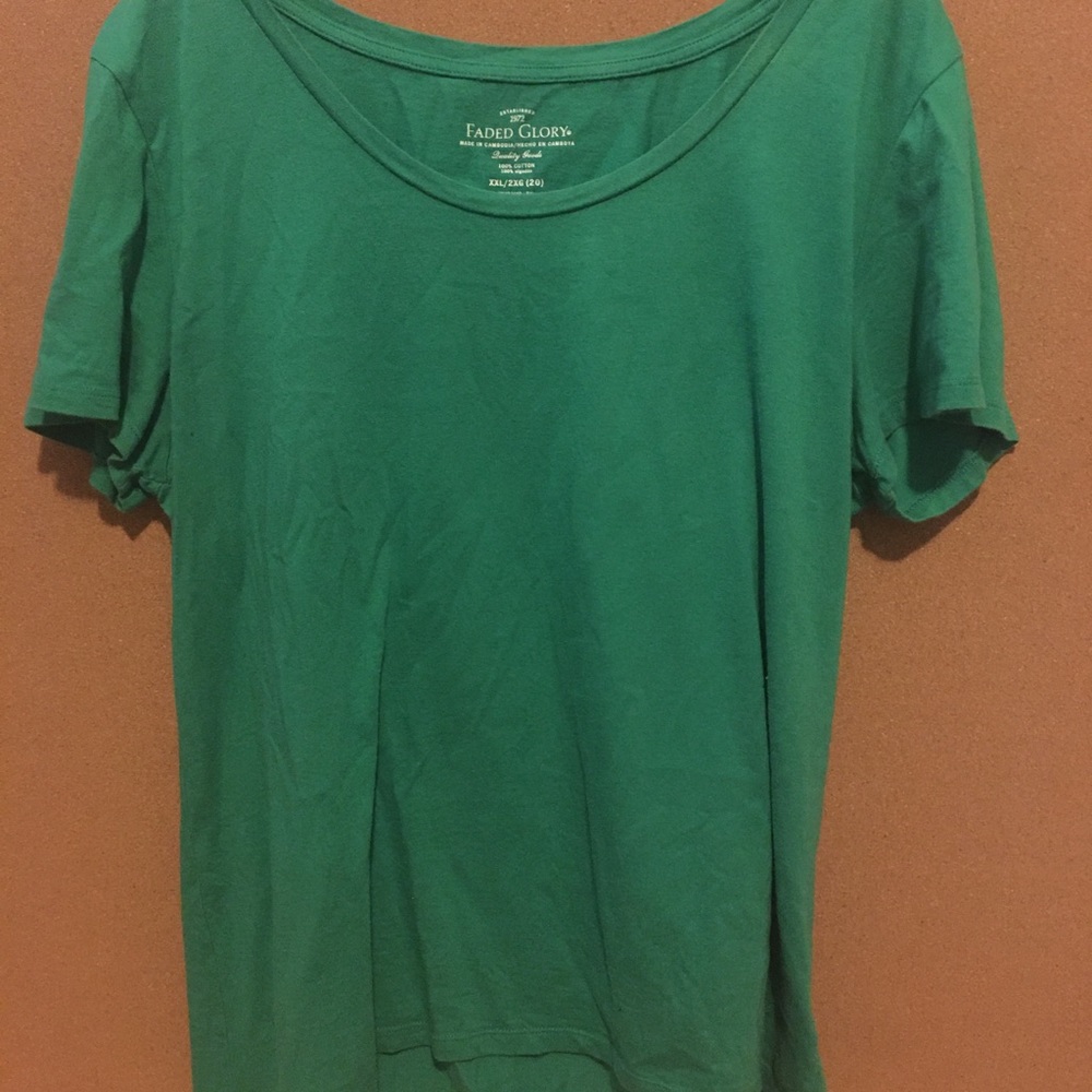 Green shirt.